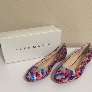 Alex Marie Colorful Sequin Flats